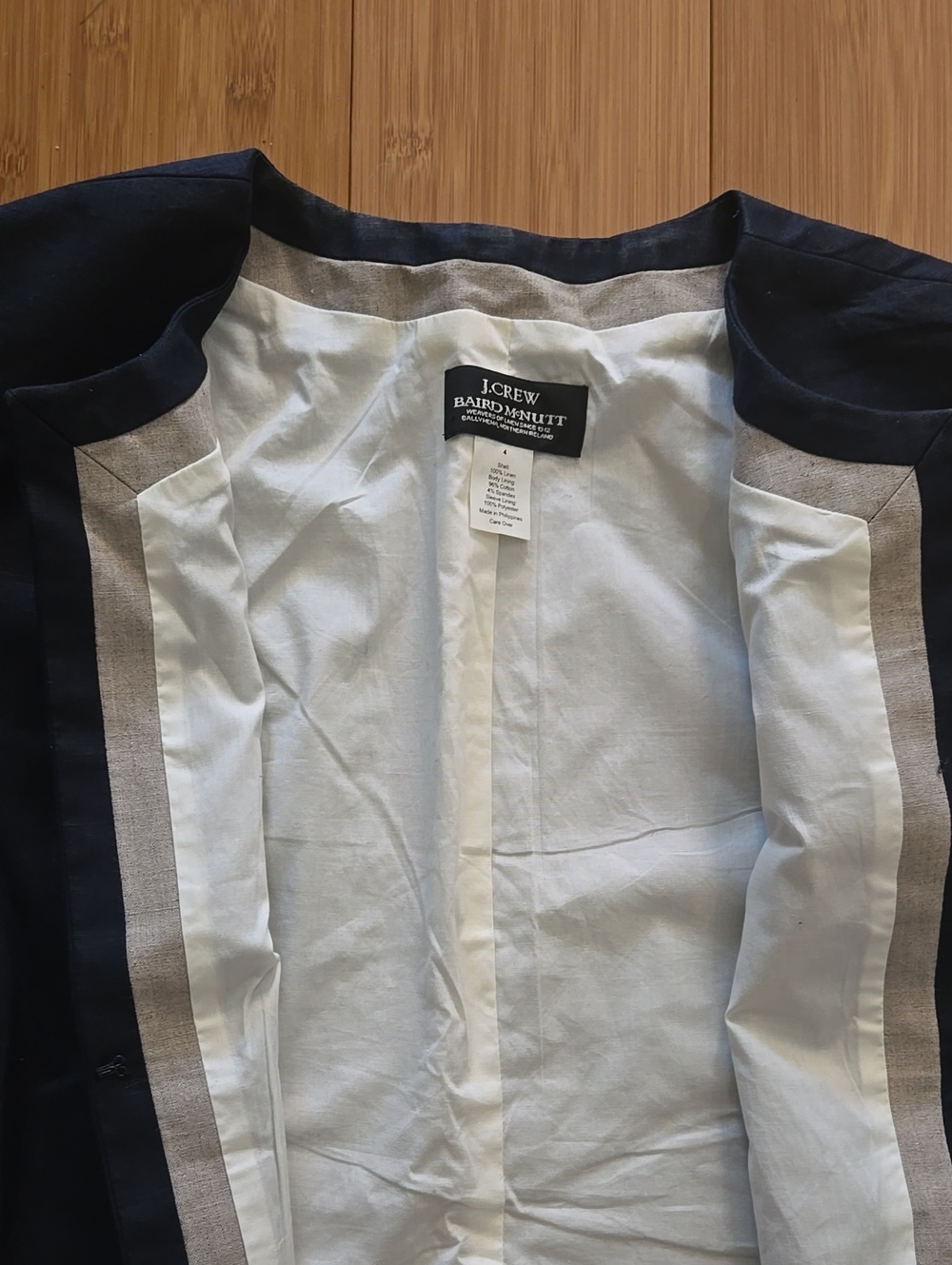 Baird McNutt For J.Crew Navy Linen Skirt Suit Set - 4 - Picture 7 of 8